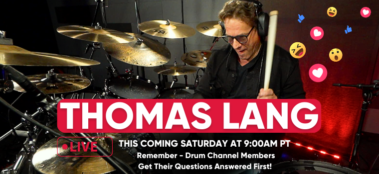 Thomas Lang Live! Image, of Thomas Lang playing drums