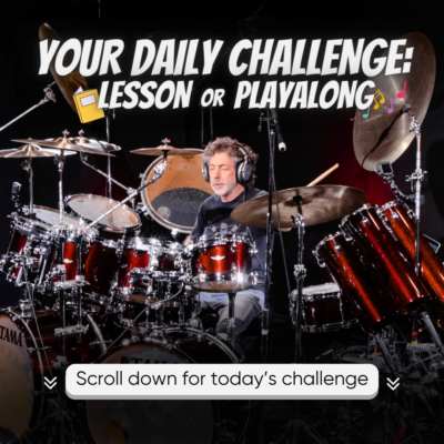 Drum Channel Daily Challenge Graphic with photo of Simon Phillips